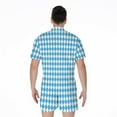thumbnail image 2 of Blue And White Harlequin Pattern Short Sleeve Men'S Rompers, Checkered Caro Plaid Tartan Casual Summer Jumpsuits Outfit, 2 of 4