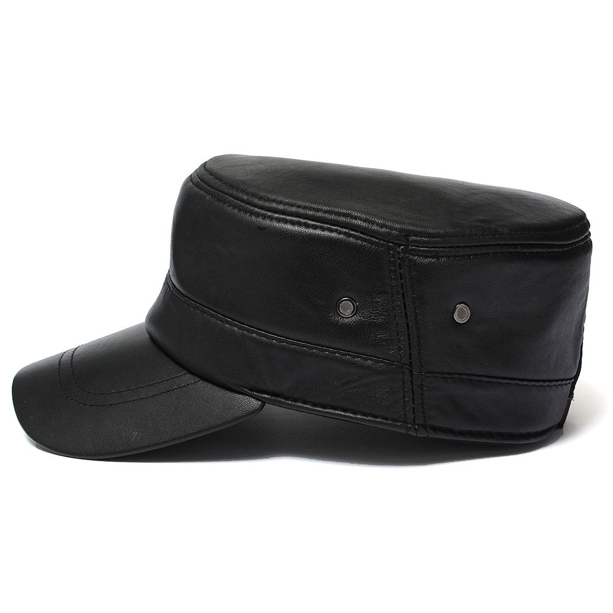 New Black Men Leather Peaked Cap Gatsby 