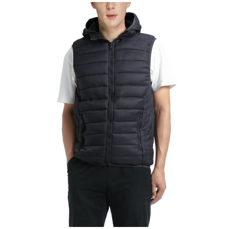 Men's Packable Down Coat Lightweight Puffer Vest with Hood | Walmart Canada
