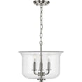 thumbnail image 2 of Progress Lighting Winslett 3-Light Semi-Flush Mount, Matte Black, Seeded Glass Shade, 2 of 7