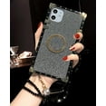 thumbnail image 1 of Compatible for iPhone 11 6.1" Case,IBAOLE Elegant Premium Rice Grains Square Protective Reinforced Corners Shockproof Back Kickstand Back Case with Crystal Strap (Light Gray, 1 of 6