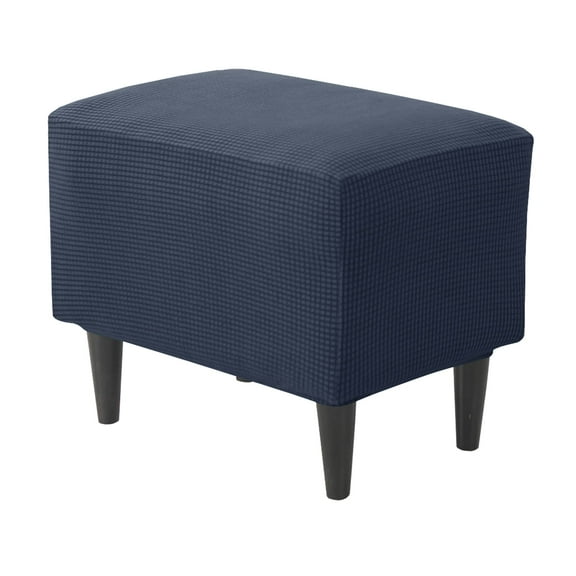 Stretch Ottoman Cover, Footstool Protector Covers Rectangle Ottoman Slipcovers Plaid Storage Ottoman Slipcover with Elastic Bottom Removable Washable -Yellow-1 Piece