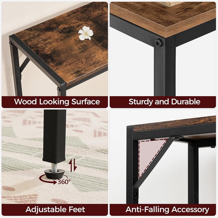 MAHANCRIS 43.3" Console Table With Power Station - Narrow Sofa Table With USB & Outlets