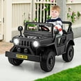 thumbnail image 2 of Gymax 12V Kids Ride on Truck Car w/Remote Control Threaded Wheels 3 Speeds LED Lights Black, 2 of 10