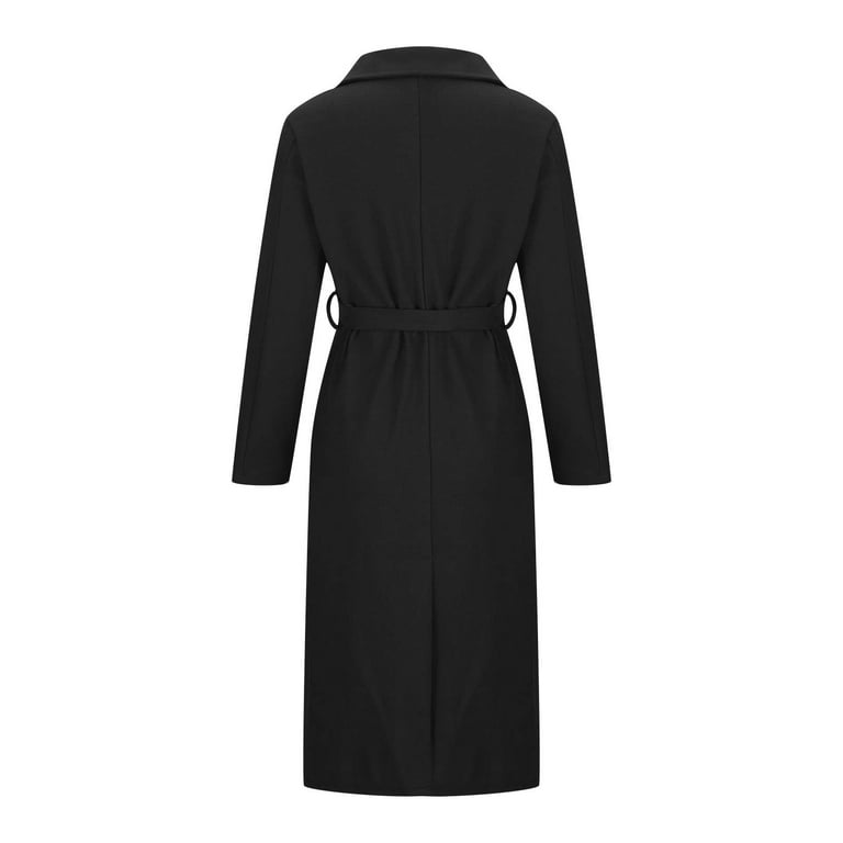 ジャケット・アウター deres Gabriella long oval coat black Gabrielle Belted Leather Trench Jacket | LEDAIR Official Site