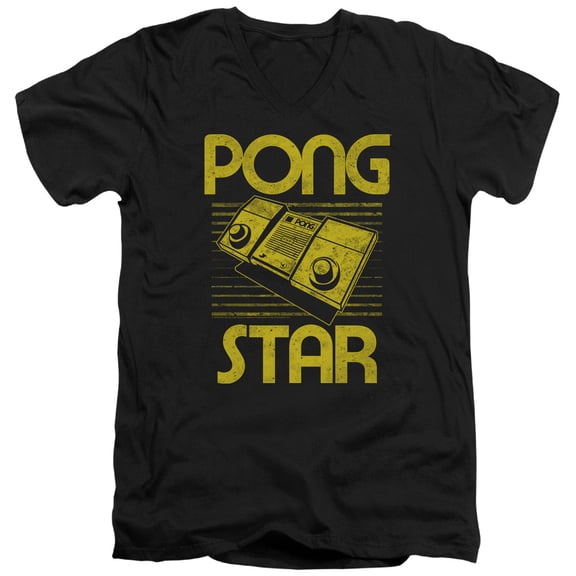 Atari Star S/S Adult V-Neck T-Shirt 30/1 T-Shirt Black