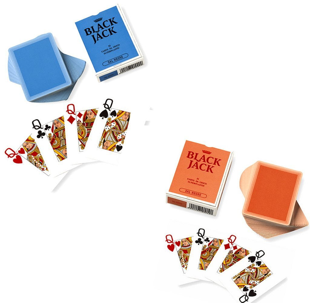 Texas Holdem Poker Cards by Dal Negro (100% Plastic, 2 Decks, Red