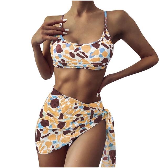 Bikini cómodo de tres piezas con estampado para mujer, traje de baño con almohadilla push-up, conjunto de ropa de playa OAVQHLG3B Store lin121212