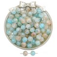 thumbnail image 1 of Cuentas de vidrio con forma de hielo a través de tinta que florecen con cuentas de oro, cuentas de vidrio hechas a mano, collar, pulsera, cadena, joyería, cuentas sueltas, accesorios, 1 of 5