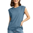 thumbnail image 4 of Omexry Tank Tops with Built In Bras Womens T Shirts Cap Sleeves Loose Basic Ladies Tops for Casual Soft Crew Neck Summer Tees, 4 of 9