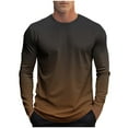 thumbnail image 2 of Long Sleeve Shirts for Men Gradient Color Crewneck Loose T-Shirts Lightweight Breathable Athletic Tops, 2 of 5