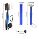 thumbnail image 2 of Kit de limpieza de golf, cepillo de palos de golf retráctil de 3 piezas con mosquetón + afilador de ranuras con 6 cuchillas, limpiador de palos de golf para ranuras en U y V ER, 2 of 5