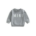 thumbnail image 1 of Qmyliery Kids Pullover, Letter Print Crew Neck Long Sleeve Casual Tops Autumn Outfit, Gray, 6 Months-5 Years, 1 of 8
