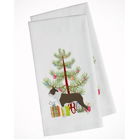 

Carolines Treasures BB2962WTKT Boston Terrier Merry Christmas Tree White Kitchen Towel Set of 2 19 X 25 multicolor