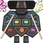Dammyty Electronic Drum Set for Kids Adults, 9 Pads Portable Electric Drums with Headphone Jack & Speaker