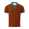 thumbnail image 5 of WRKEKC Mens Pullover Shirts Collared Button Down Plaid Printed Short Sleeve Top for Men Trendy Casual Outings and Office Looks, 5 of 5