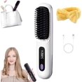 thumbnail image 1 of Aufmer 3 Pcs Portable Ceramic Straightening Comb, Fast Heating Styler for All Hair Types, 12in(White), 1 of 2