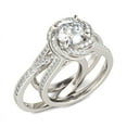 thumbnail image 6 of Eclet Jewels 1.9 Ct Round Cut Diamond Ring for Women's - 14K White Gold Plated Ring Set - Wedding Swirl Ring with Matching Band - Bridal Ring Set for Special Occasion - Surprise Diamond Ring, 6 of 10