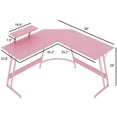 thumbnail image 6 of Homall L-Shaped Gaming Desk 58 Inches Corner Office Gaming Desk with Removable Monitor Riser, Pink, 6 of 6