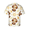 thumbnail image 3 of Balery Sloth Yoga Print Men's Hawaiian Shirts Short Sleeve Beach Shirt Relaxed Fit Vacation Button Down Shirts-XX-Large, 3 of 9