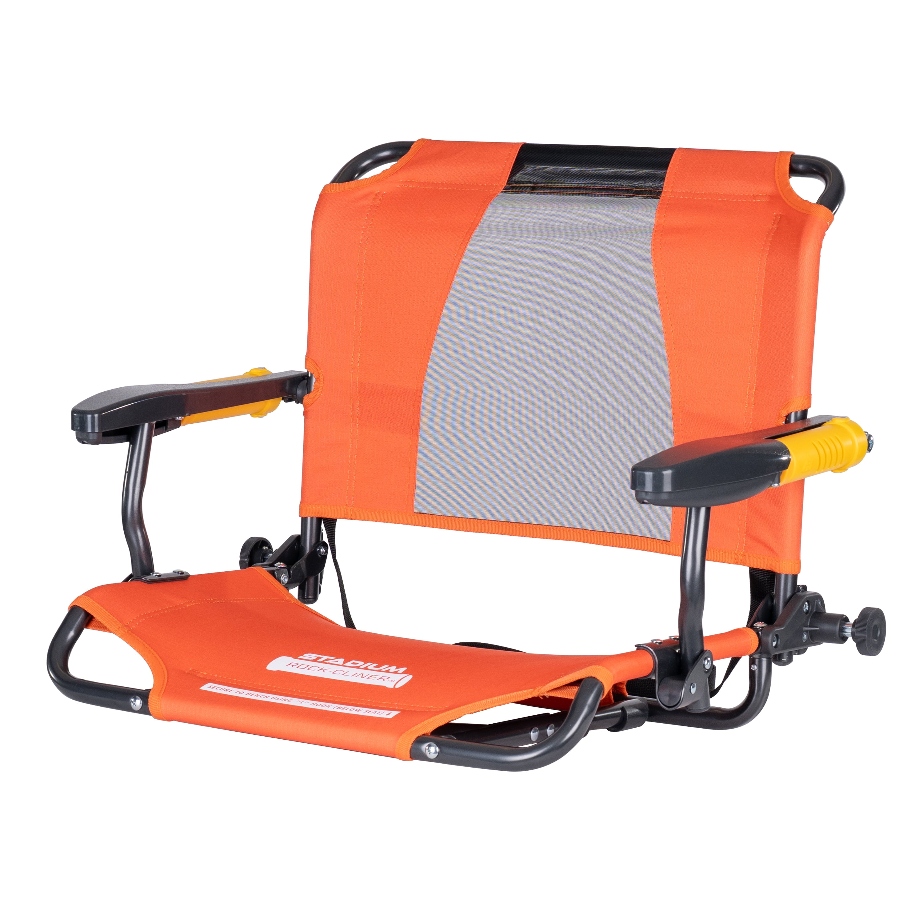 GCI Outdoor Stadium Rock-Cliner Orange Rocking Stadium Seat for Bleachers with Back Support and Armrests