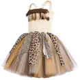 thumbnail image 5 of Vestido con tutú de cavernícola primitivo salvaje para niñas, disfraz indígena indio de leopardo, ropa para fiesta de Halloween, carnaval y jungla, 5 of 5