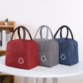 thumbnail image 2 of 1pc Insulated Lunch Bag, Insulation Bento Pack, Aluminum Foil Rice Bag, Meal Pack, Ice Pack, Student Bento Lunch Handbag, Insulation Bag, Lunch Box Bag, 2 of 5