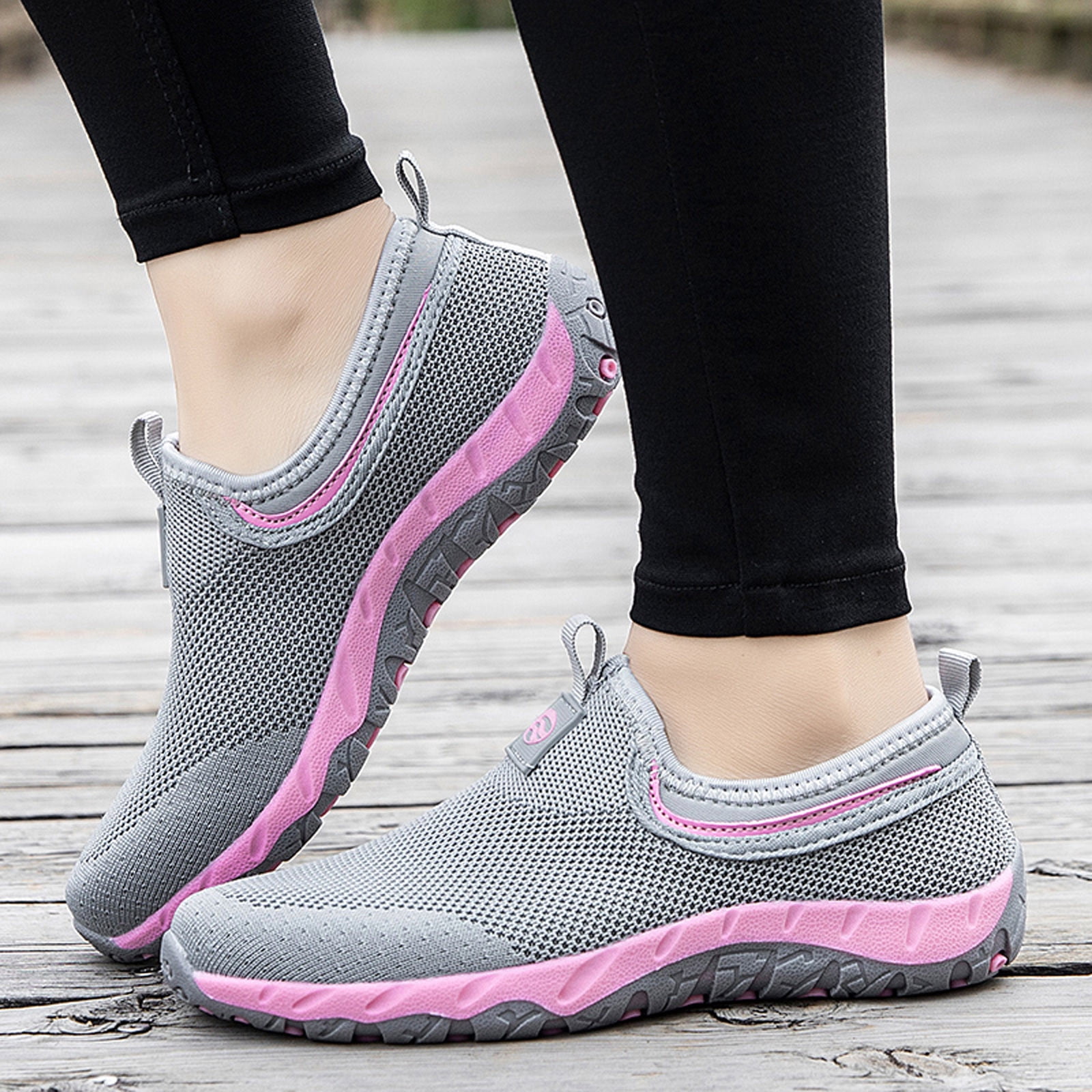 kamemir Womens Tennis Shoes Women's Casual Lace-up Sneakers Wide Width Available(Pink,8)
