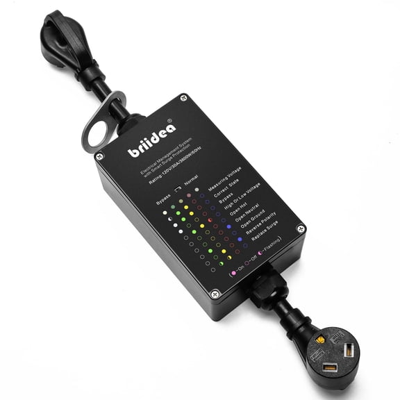 RV Surge Protector 30Amp, Briidea Camper Surge Protector, A Real Surge Protector with Doubles Service Life, Protects Your RV Appliances from High/Low Voltage & Power Surges, 4200 Joules, Dad Gift