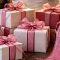 thumbnail image 6 of Pink Glitter Wired Ribbon,Pink with Metallic Edge,Christmas Ribbon for Wreath, ChritmasTree Decoration, Gift Wrapping,Home Decor, 1.5 Inch x 10 Yards, 6 of 7