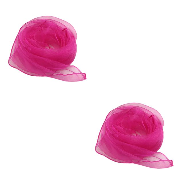 Jumpingount Pañuelo cuadrado Gasa Pañuelo Seda Prop para representaciones teatrales Nuevo fucsia Nuevo fucsia 60*60cm 2piezas