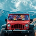 thumbnail image 3 of Yuyamidu Wolf Windshield Sun Shade for Jeep Wrangler TJ JK JKU 1997-2018, Colorful Galaxy Windshield Sun Visor Blocks UV Rays, 3 of 7