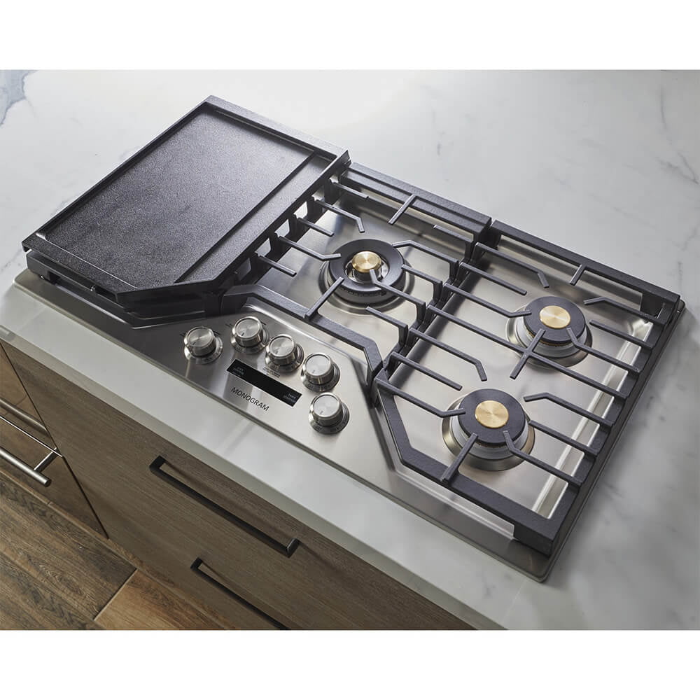 ZGU36L4DHSS by GE Appliances - GE Monogram® 36 Professional Gas Cooktop  with 4 Burners and Griddle (Liquid Propane)
