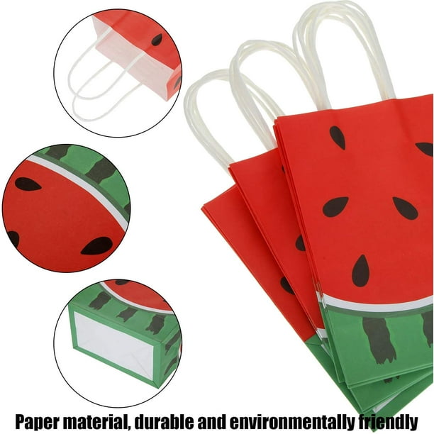 24 Pieces Watermelon Party Bags Watermelon Paper Goodie Bags Party Favor  Bags Watermelon Treat Candy Bags Summer Fruit Birthday Party Supplies for