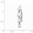 thumbnail image 2 of 10k White Gold Tops Down 4 Dangle Czs Belly Button Rings Screw Navel Bars Body Piercing Naval, 2 of 6