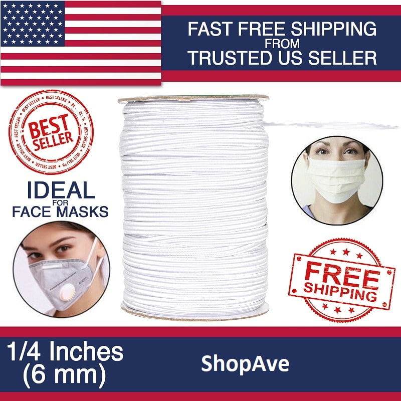 500 Yards Elastic Band for DIY Mask 1/4" Trim Mask String Perfect for