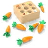Dicasser Wooden Toys Carrots Harvest Shape Size Sorting Game Developmental Montessori Toys for Boys and Girls Preschool Learning Fine Motor Skill