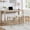 Light Oak, variant on 4 Piece Bar Table Set with Power Outlet, Breakfast Bar Table and Stool Set, 59" Rectangular Dining Table & 24" Backless Saddle Counter Height Bar Stool for Kitchen Apartment, Grey