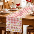 thumbnail image 5 of Spring White Daisy Table Runner 70 Inches, Farmhouse Floral Pink Buffalo Plaid Bed Runner Dresser Scarves Tabletop for Indoor Outdoor Parties/Ceremony/Banquet, 13" x 70", 5 of 9