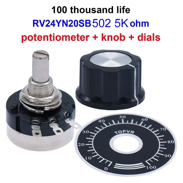 Rotary Taper Carbon Potentiometer with Diameter with Knob Rv24Yn 20S B502 5K Ohm