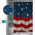 thumbnail image 6 of Independence Day Patriotic Stars Shower Curtain, Vintage American Flag Shower Curtain Set with Hooks, Summer Waterproof Fabric Shower Curtains for Bathroom Decor, 72x72 Inch Bath Curtain, 6 of 6