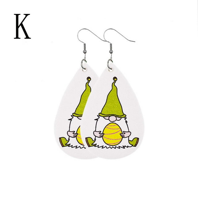 Xihbxyly dia del primer ministro Pendientes de conejo de Pascua con enano encapuchado como regalo de joyería conmemorativa para mujer
