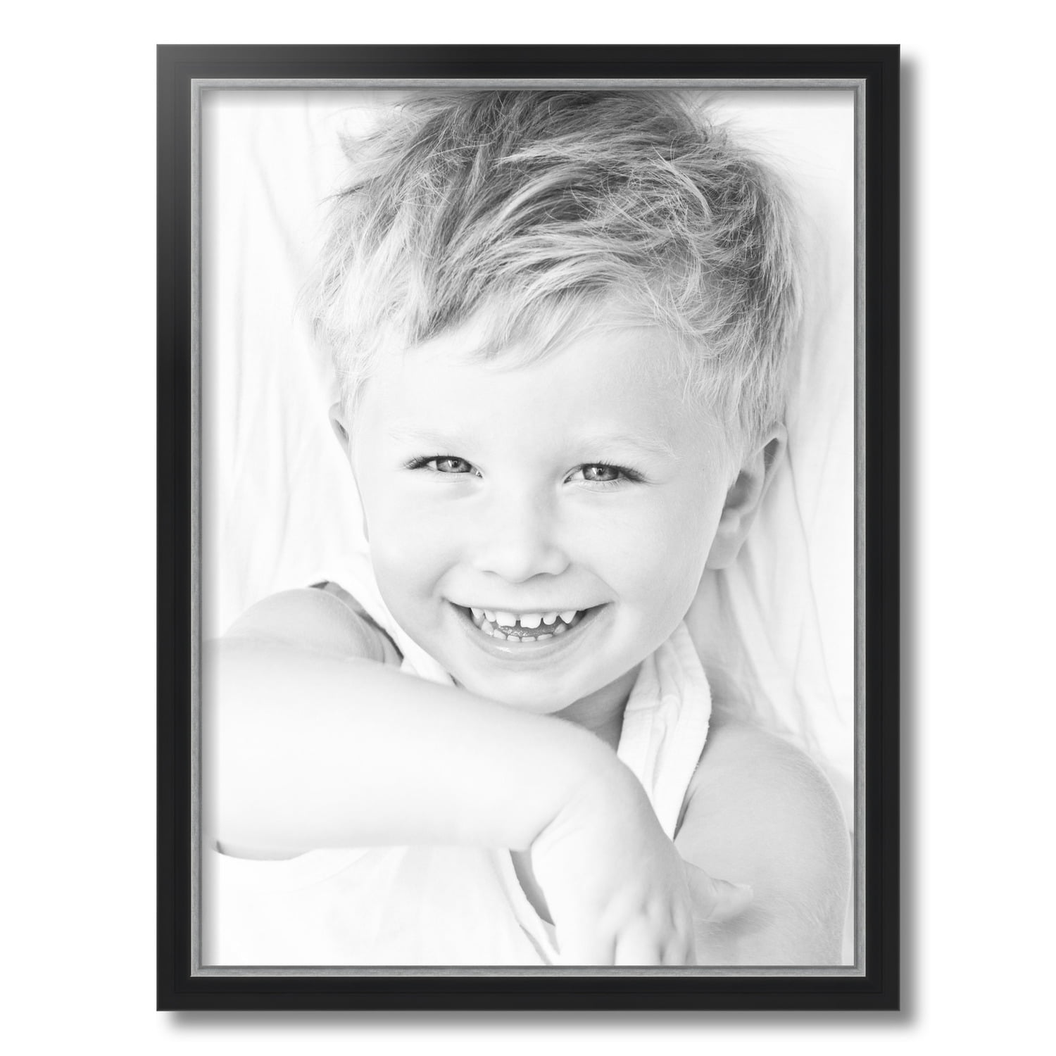 ArtToFrames 18x24 Inch Black Velvet with Silver Picture Frame, This Black MDF Poster Frame is Great for Your Art or Photos, Comes with 060 Plexi Glass (4691)