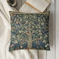 thumbnail image 3 of Blue Tree Square Throw Pillow Cover  Decorative Boho Cushion Case for European  Home Decor, Room Decor, Jacquard Woven Belgian Cushion for Living Room, 3 of 5