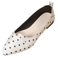 thumbnail image 2 of Miluxas Women's Slip on Flats,Pointy Toe Polka Dots Ballet Flats Dress Shoes White 9(42), 2 of 9