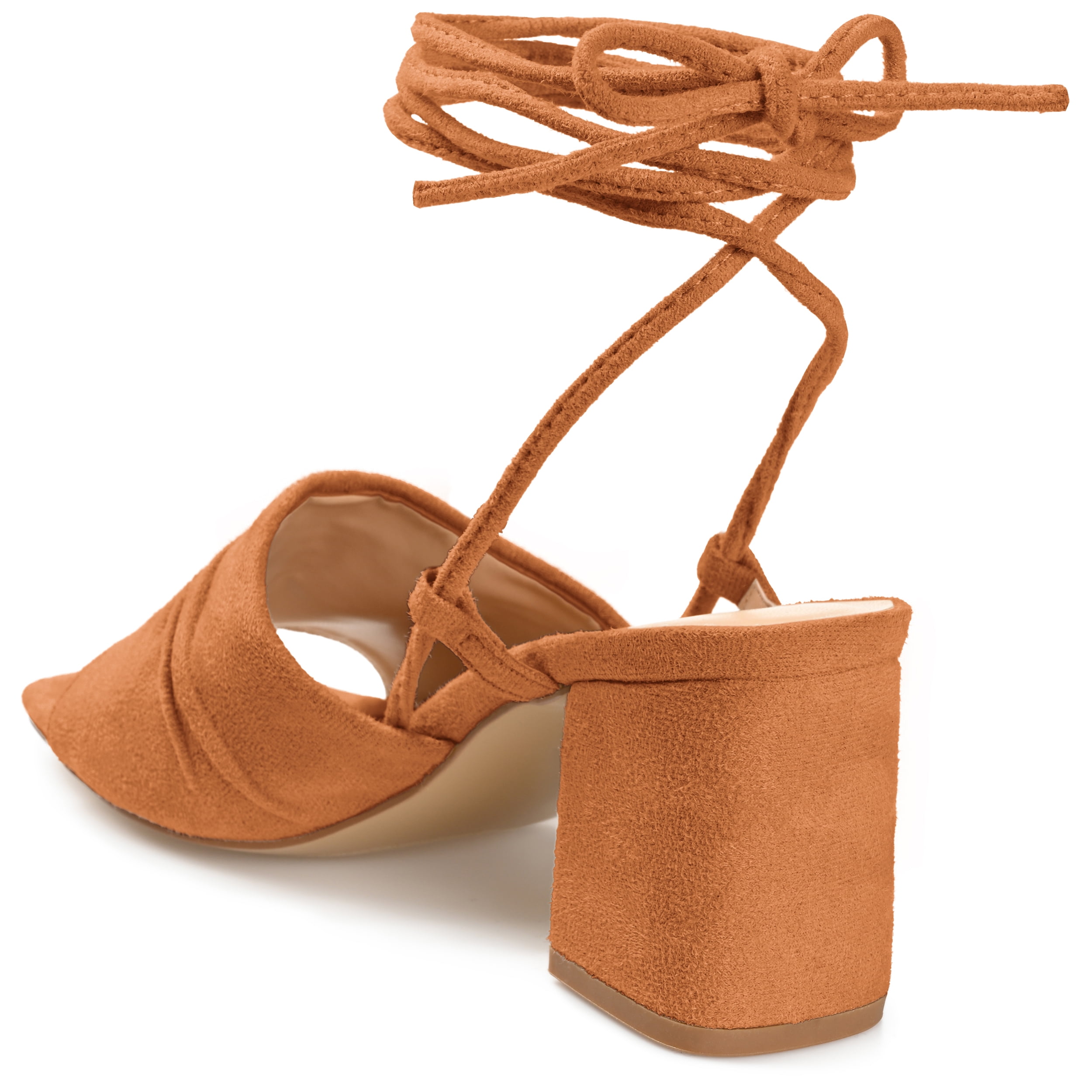 Journee Womens Felisity Open Square Toe Block Heel Dress Sandals