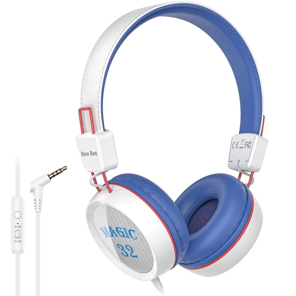 Auriculares con cable para niños adolescentes, auriculares para niños con limitación de volumen New Bee KH20