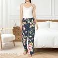 thumbnail image 5 of Uemuo Vintage Floral Pattern Women's Wide Leg Palazzo Lounge Pants with Pockets Light Weight Loose Comfy Casual Pajama Pants-Medium, 5 of 9