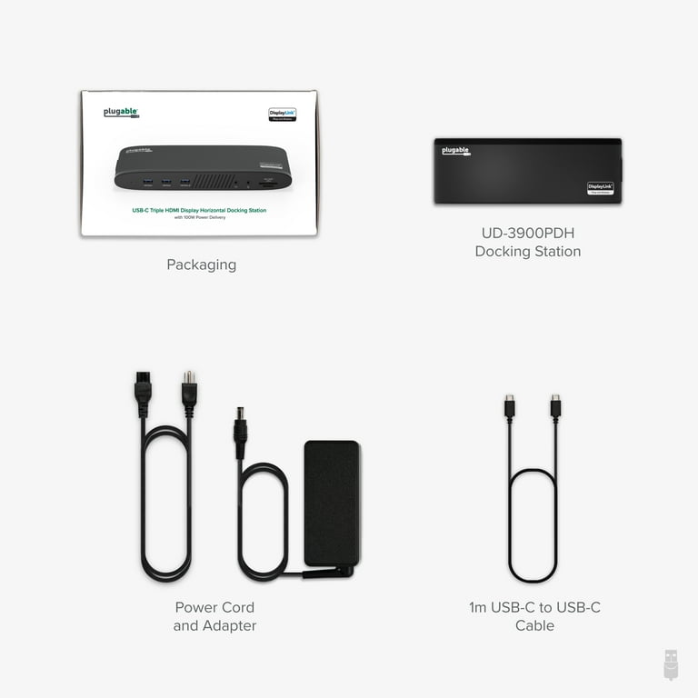 Plugable USB C Triple Display Docking Station with Laptop Charging, for  Thunderbolt, USB4, or USB C Systems, Compatible with Windows, macOS,  ChromeOS