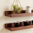 thumbnail image 4 of Miwamany Wall Mounted Display Shelf, Decorative Storage Rack, 12 Inch Wooden Floating Shelves for Living Room Bedroom, No Nail Glue Installation, 4 of 6